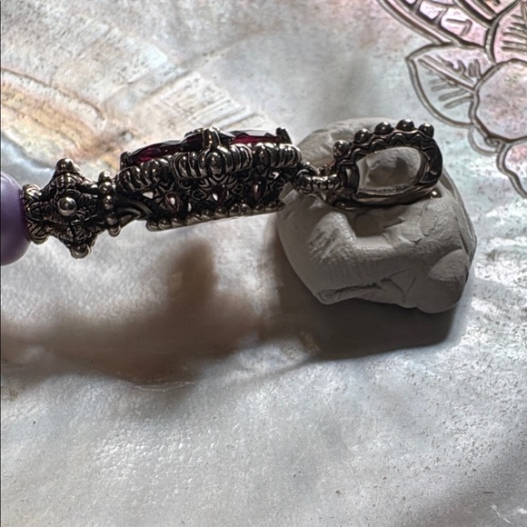 Barbara Bixby sterling silver and 18k gld Garnet Key Enhancer pendant - Picture 5 of 8